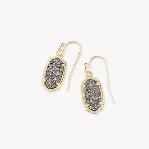 Kendra Scott Lee gold drop earrings Platinum Drusy